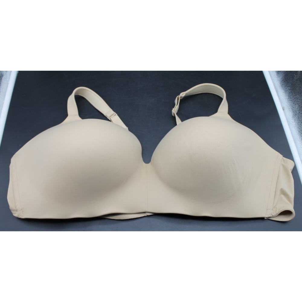 Lane Bryant Cacique Simply Wire Free Plunge T-shirt Bra Size 50C Beige